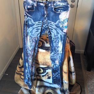 industrial indigo jeans
